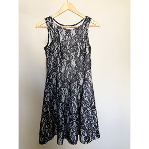 Black Lace Overlay Cocktail Dress, Small